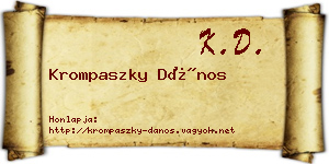 Krompaszky Dános névjegykártya